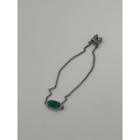 Elaina Silver Adjustable Chain Bracelet in Emerald Cat’s Eye - Picture 1 of 2